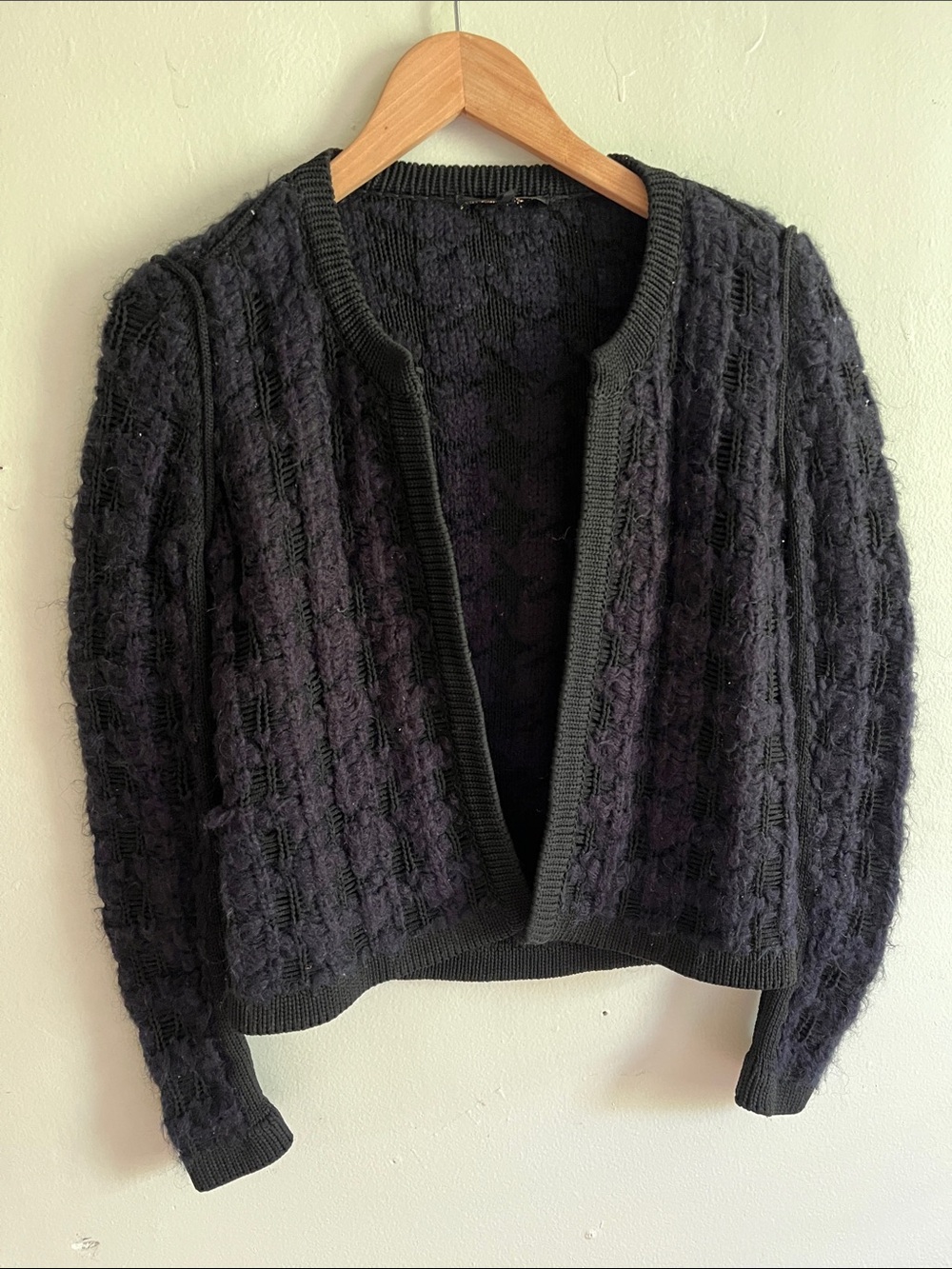 Maje Garcon Cable Knit Crop Cardigan Jacket - Picture 3 of 16